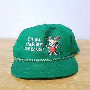 Vintage 80s Designer Pro Roped Golfing Truck Dog It's All Over But the Lying Hat